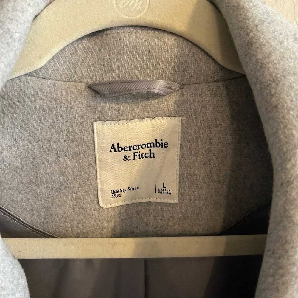 Abercrombie Wool-Blend Coat Gray size Large - Picture 2 of 3